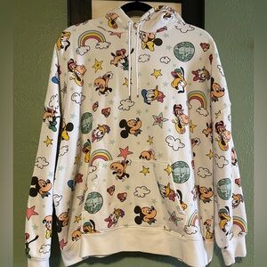Disney Mickey & Friends all over print pullover hoodie XL